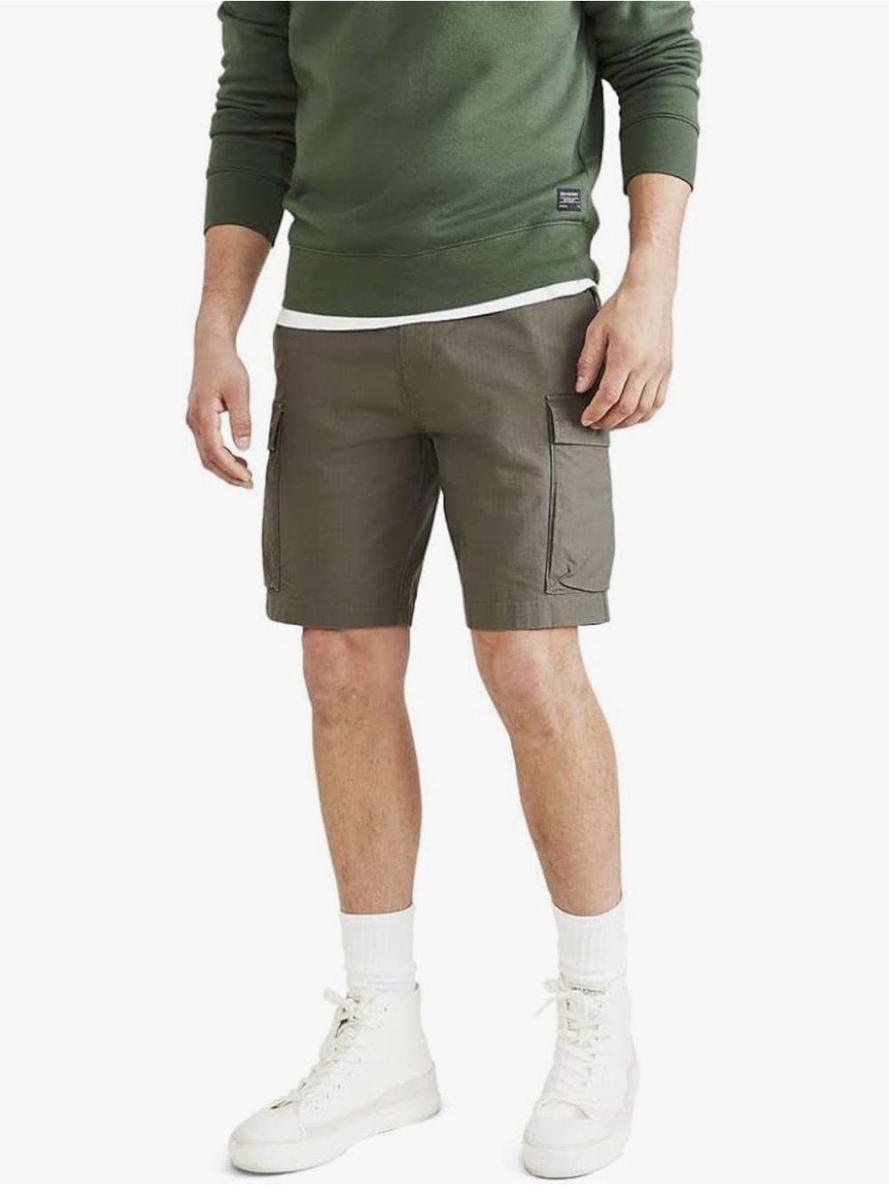 Dockers Men's Cargo Straight Fit Smart 360 Tech Shorts 10” Green Size 56